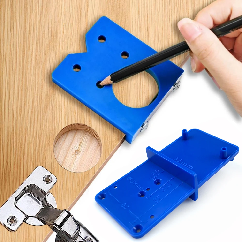New 35mm Hinge Drilling Jig, Door Panel Hinge Positioning Template, Woodworking Hinge Drilling and Installation Aid