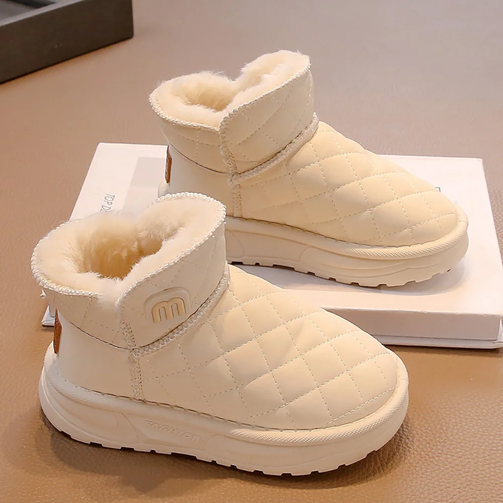 

Winter Children's Snow Boots Thick Warm Cotton Shoes For Boys Girls Thick Warm Faux Fur Plush Boots For Kids Winter Warm Shoes