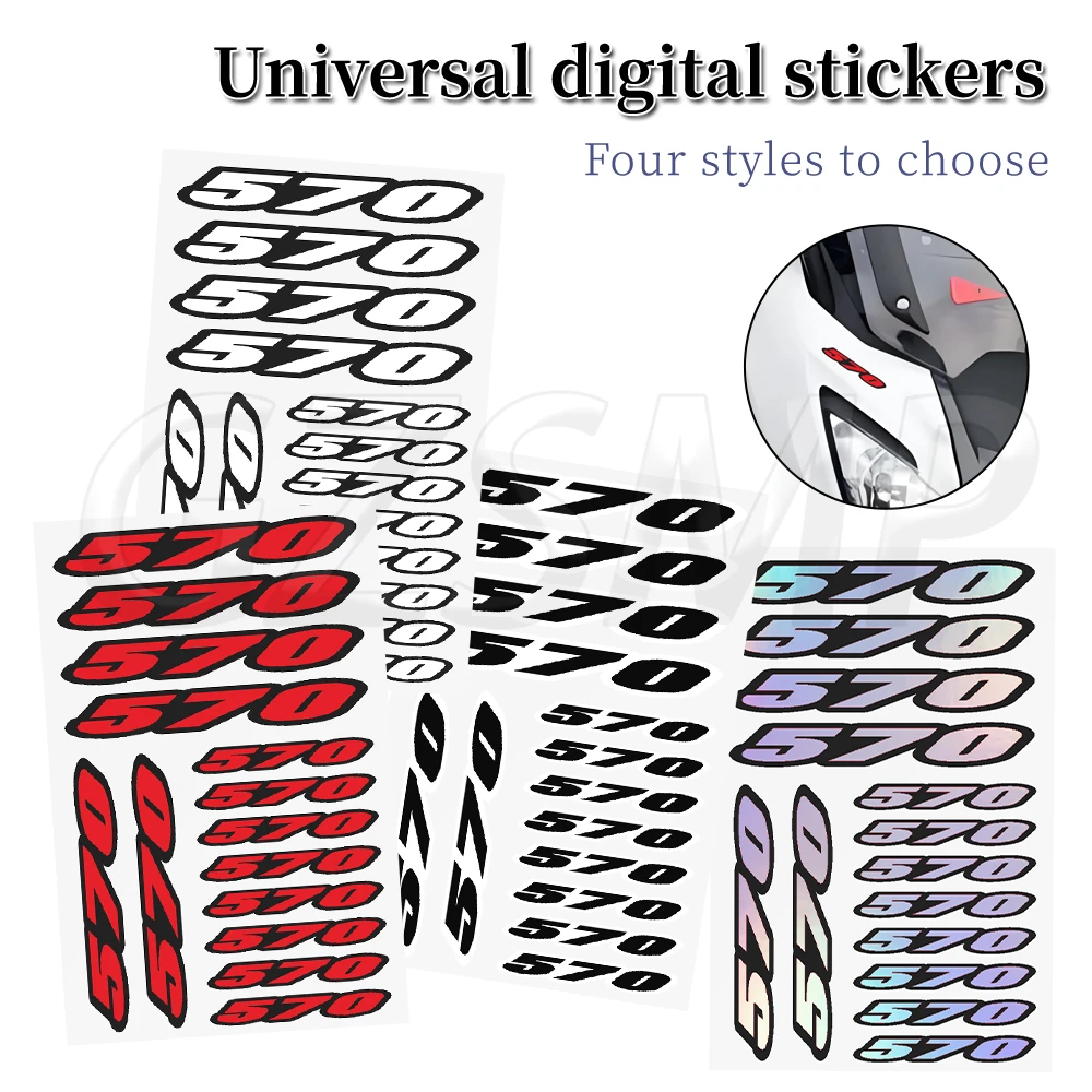 

Motorcycle Digit Stickers Number 570 Motorcross Body Deco Decal Fit for Polaris HUSQVARNA Sportsman 570 TE 570E SM 570R