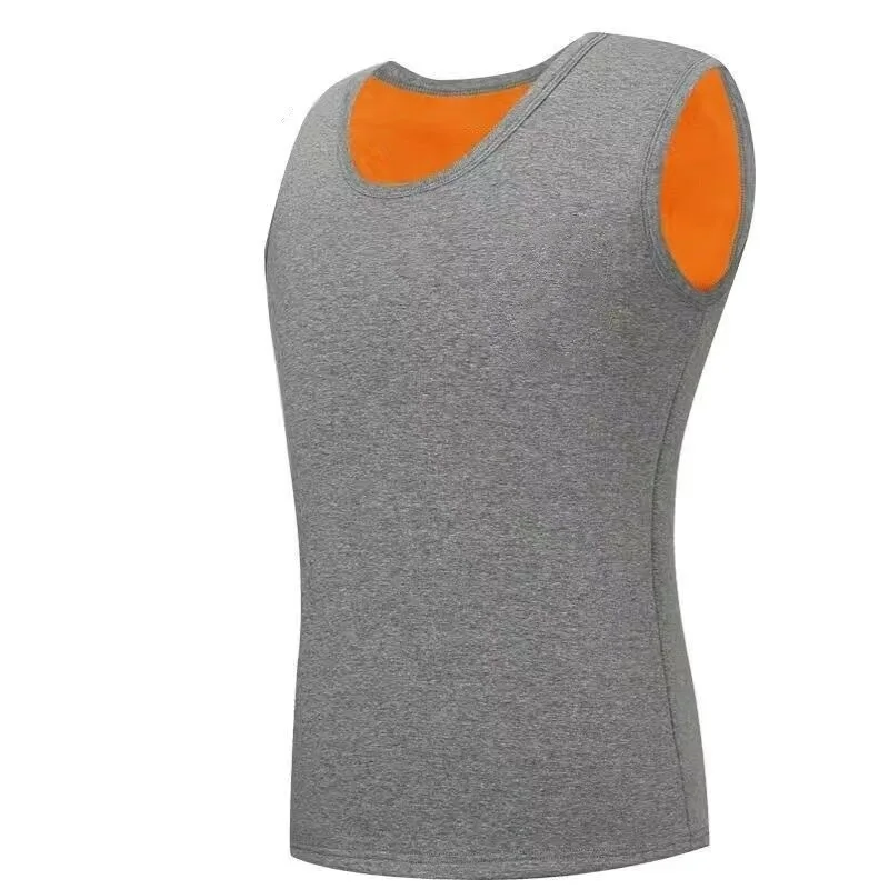 Slim Fit Men's Winter Thermal Vest - Seamless Gold Fleece Thickened Sleeveless, Self-heating Warm Undershirt Inner Base Layer