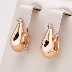 Kinel New Unique Glossy 585 Rose Gold Color Drop Earrings for Women Party Fashion Daily Jewelry Girl Cute Simplicity Earrings