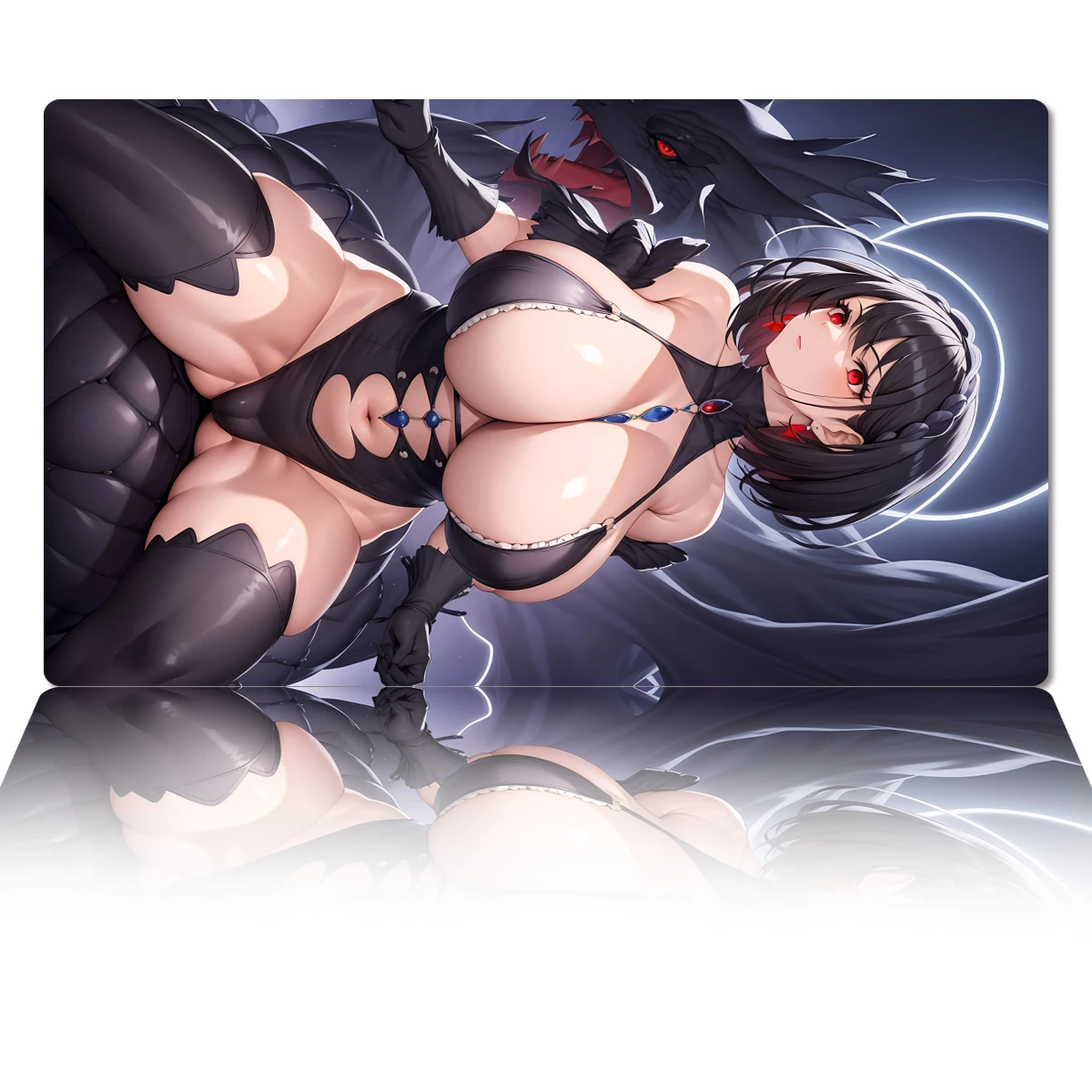 YuGiOh 언더월드 여신 폐쇄 세계 TCG 매트, CCG 플레이매트, 트레이딩 카드 게임 매트, 고무 마우스 패드 존, 무료 가방, 60x35cm