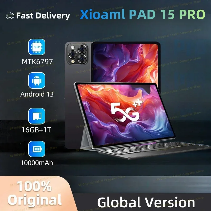 

Глобальная версия, оригинальный планшет Mi Pad 15 Pro, Android13, 11 дюймов, 16 ГБ, 1024 ГБ, 5G, двойной SIM-карты, телефонный звонок, GPS, Bluetooth, Wi-Fi, планшетный ПК