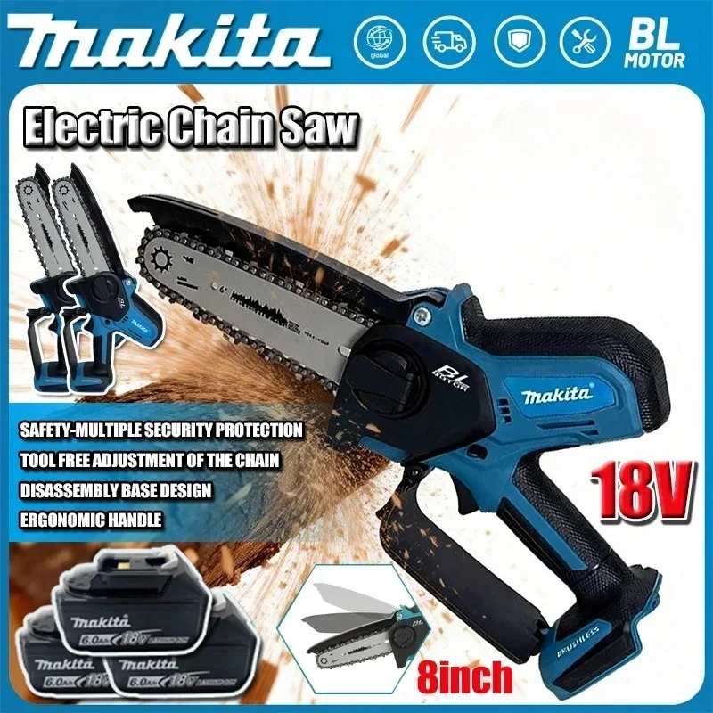 

Makita 18V-20V 6Inch Chain Saw Handheld Portable Wood Logging Chainsaw Garden Pruning Wood Power Tool