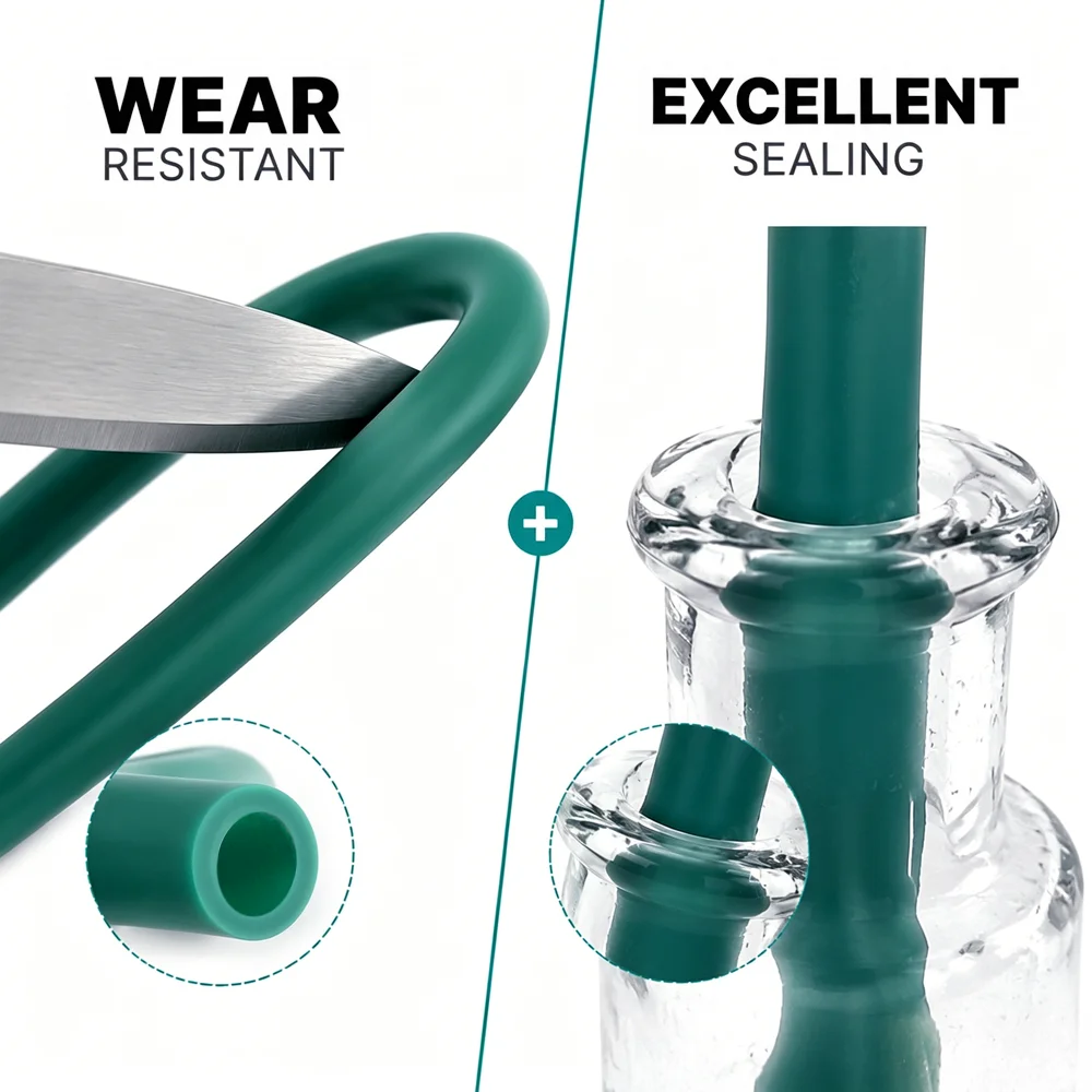 Dark Green Natural Latex Tubing, ID 1.6-4mm High elasticity/wear-resistant/flexible/fitness elastic hose