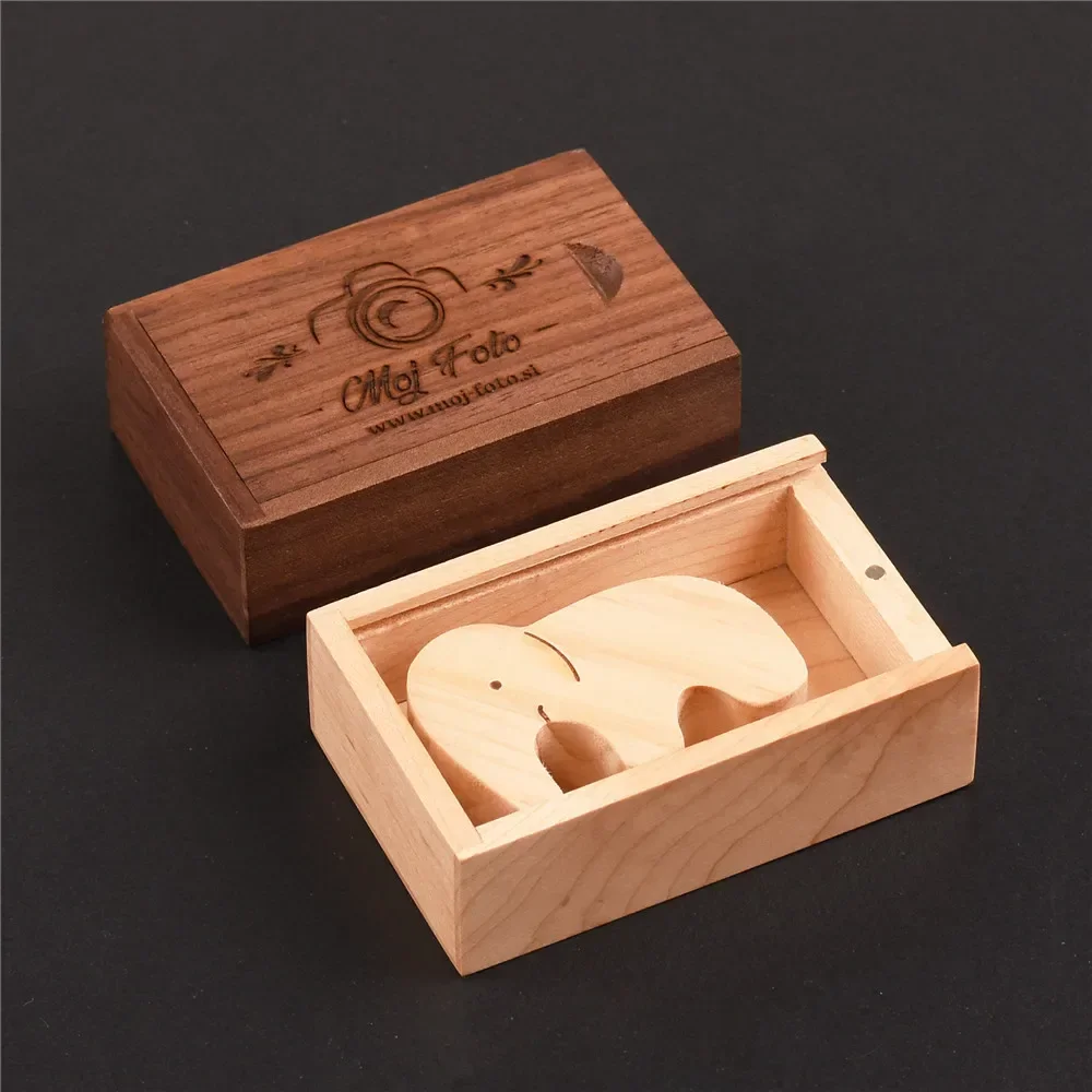 1pcs Free Laser Engraving Wooden Box With Sliding Top Storage Box for Necklace Ring Jewelry Or USB Free Printing Custom Wood Box