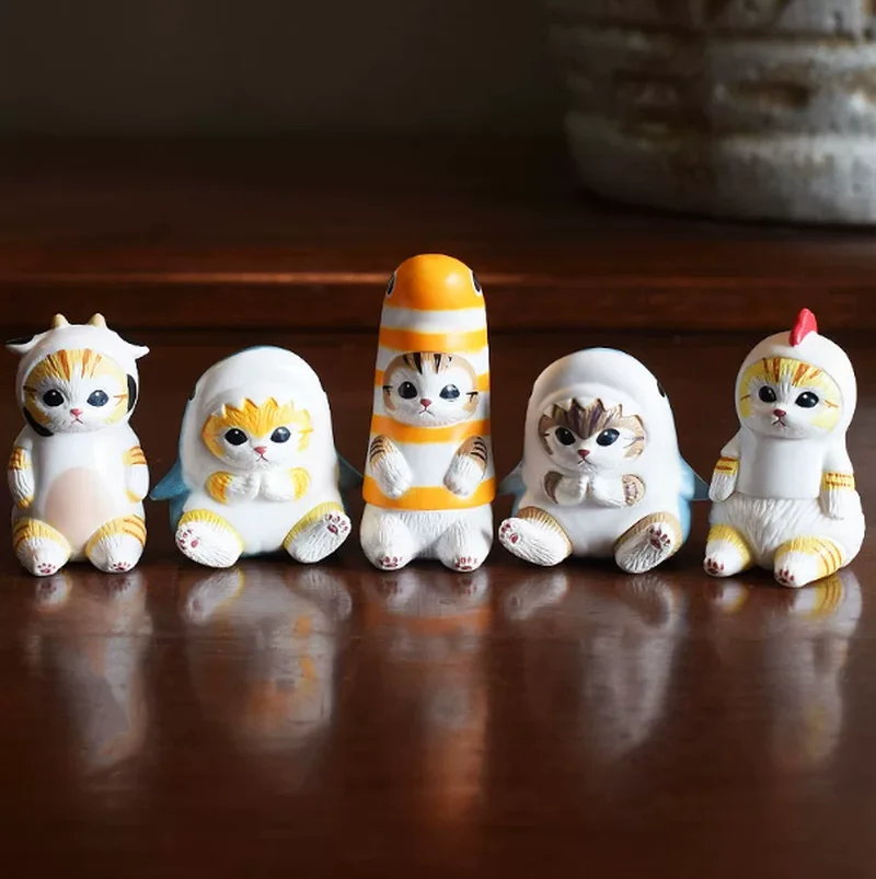 

Mofusand Shark Cat Blind Box Toy With Shark Headgear Kawaii Action Figure Desktop Decoration Fans Collectable Birthday Gift