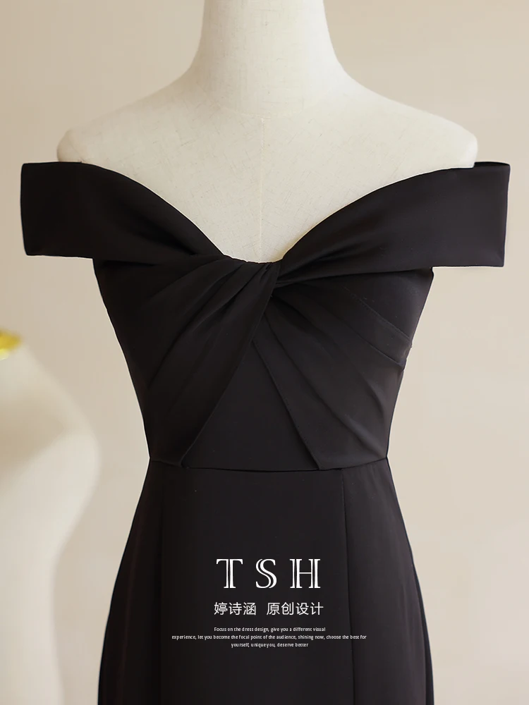 

Ele One-oulder Evening Gown Women's 2025 New Par Bla Host Fi Tail Skirt High-End Sensation Sexy Mid-Waist Long...