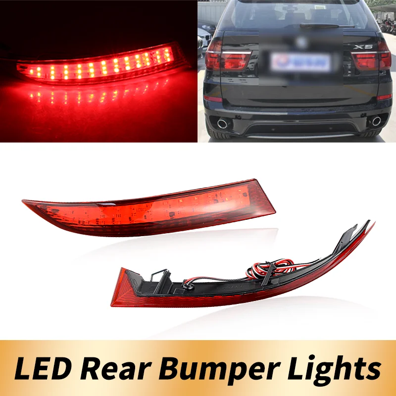 Vermelho Smoked Lens LED Rear Bumper Reflector Light, Fog Lamp, Luz de advertência, Acessórios de carro, BMW X5, E70 LCI, 2011, 2012, 2013, 2pcs