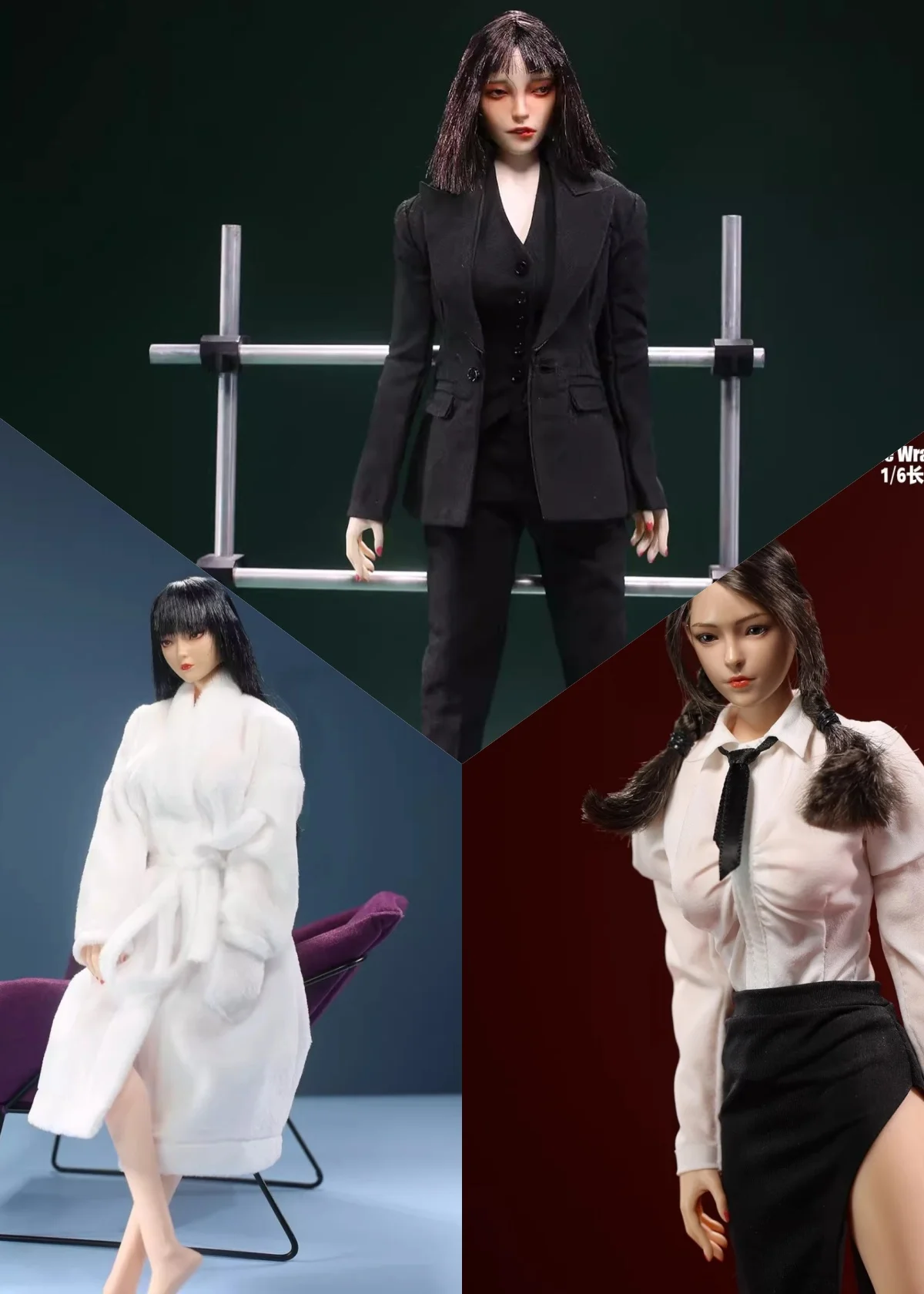 

【30days Made】JO23X-07/08/13 1/6 Scale Female Soldier Clothing Accessories Slim-fitting Business Suit Fit 12''Action Figure Model