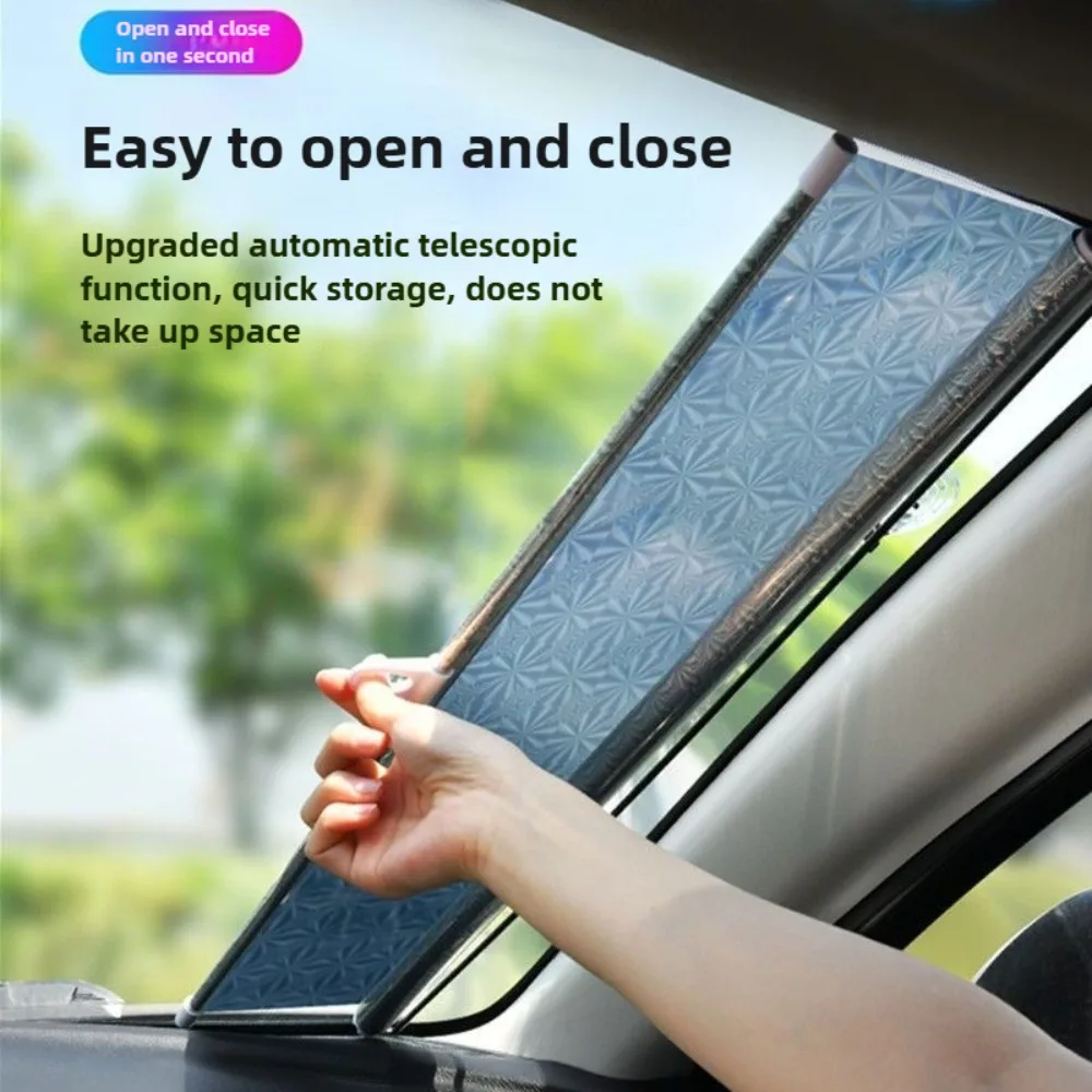1pc Auto-Retracting Visor Sun Shield with & Heat - Shade for Glare, Suitable for Most, Fits Windshields/Reflective Surfaces