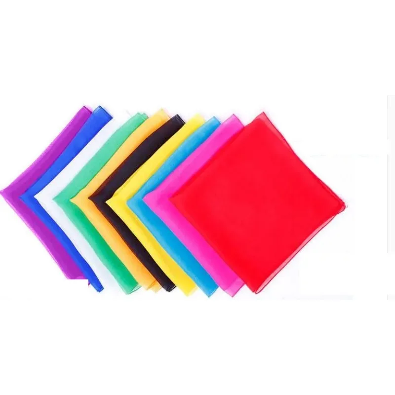 10pcs Magic Silk Magician Scarf Magic Tricks Multicolor Ultra-thin Scarves Stage Magic Props Classic Magia Toys Gadgets Magician