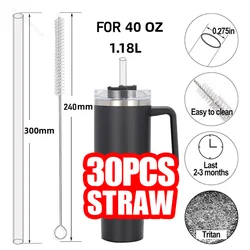30cm Straight Drinking Straws Vacuum Tumbler Themos Cup Bottle Replacement Straw with Brush Suitable for Stanley 18-40oz