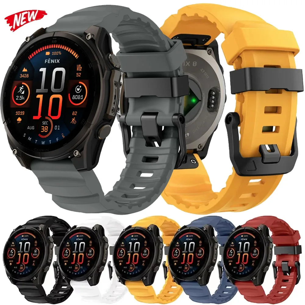 Correa deportiva de silicona de 22mm y 26mm para Garmin Tactix8/Fenix 8, banda de 51mm y 47mm para Garmin 7X Pro/Enduro/Instinct 3/Forerunner 970-965