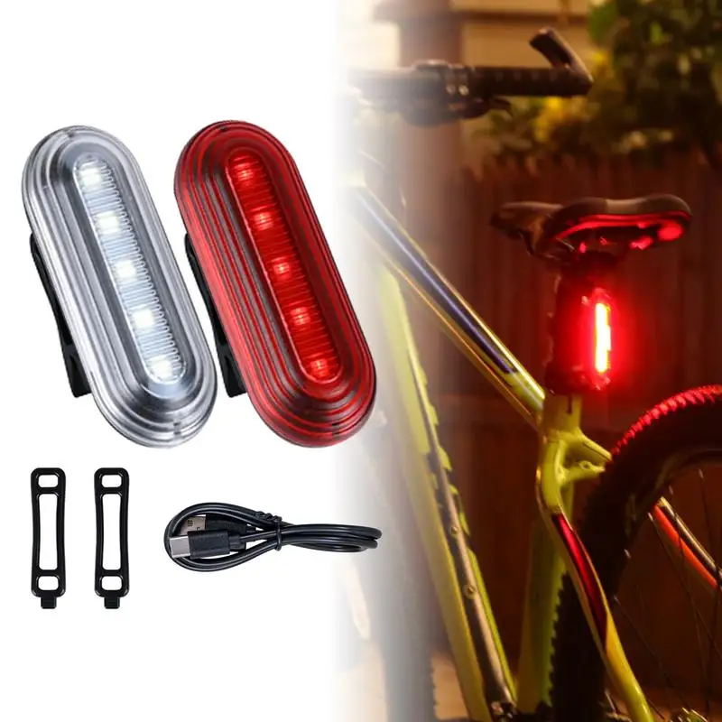 Tail Lights For Cycle Bikes Safety Lights Rechargeable LED Lights For Bikes Visible Safety Flashlight Bikes Lights Front And