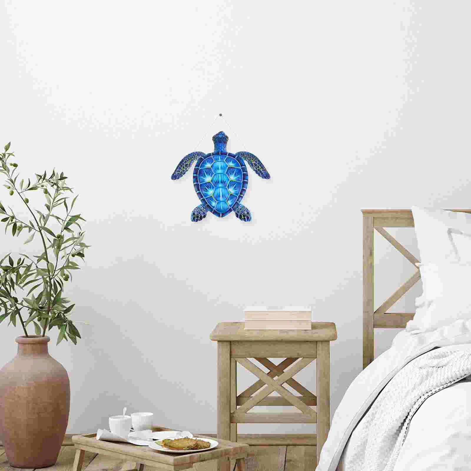 Metal Turtle Wall Inspirational Wall Sculpture Garden Tropical Turtle Nautical Coastal Ocean Wall Decoration for Pool Balcony