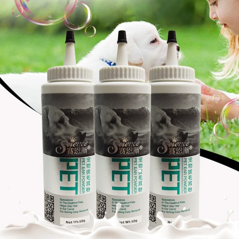 Pet Ears Powder Reduces Itchy Ears Mild&Non-irritating Grooming Powder Remove Ear Hair Stop Head Shaking