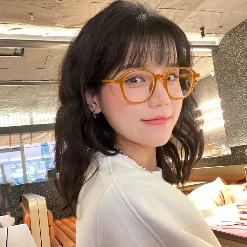 

Japan Sweet Caramel Glasses Frame Women Lovely Ins No Makeup Plain Glasses Men Eyewear Cute Decorative Computer Glasses