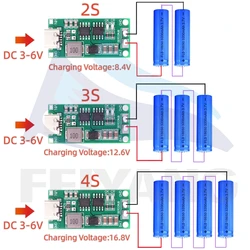 Multi-Cell 2S 3S 4S Type-C To 8.4V 12.6V 16.8V Step-Up Boost LiPo Polymer Li-Ion Charger 7.4V 11.1V 14.8V 18650 Lithium Battery