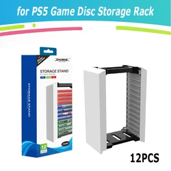 Suporte vertical para armazenamento de disco do jogo, caixa de armazenamento de 12 discos, suporte do CD, torre de disco, PS4, PS4, Xbox One Stand