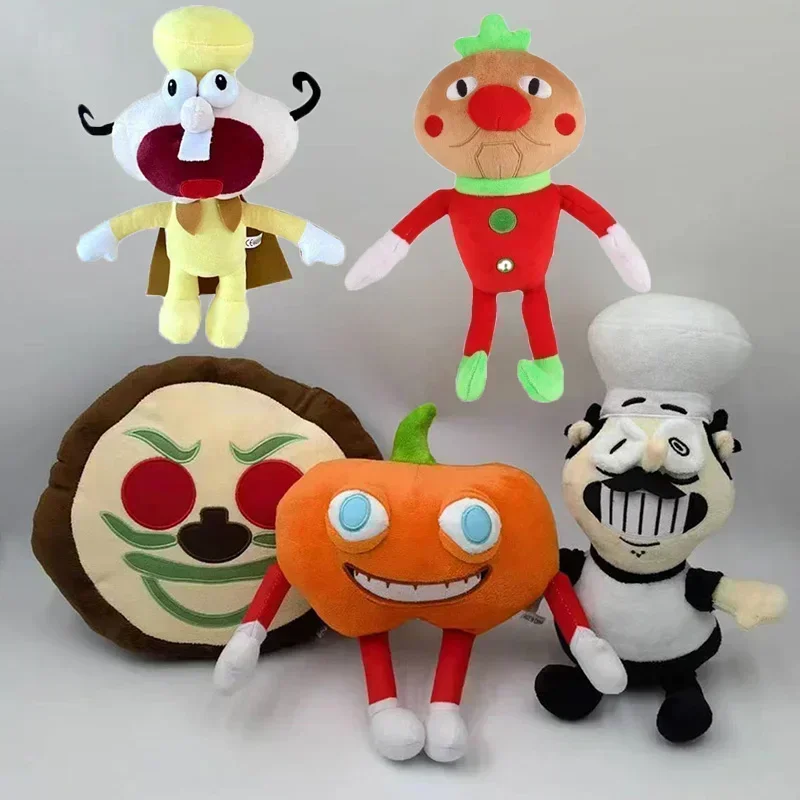 Pizza Tower ของเล่นตุ๊กตายัดไส้การ์ตูนนางสาวมะนาวและ Mr. Tomatos Peppino ตุ๊กตาตุ๊กตาเกม Plushie วันเกิดคริสต์มาสของขวัญ