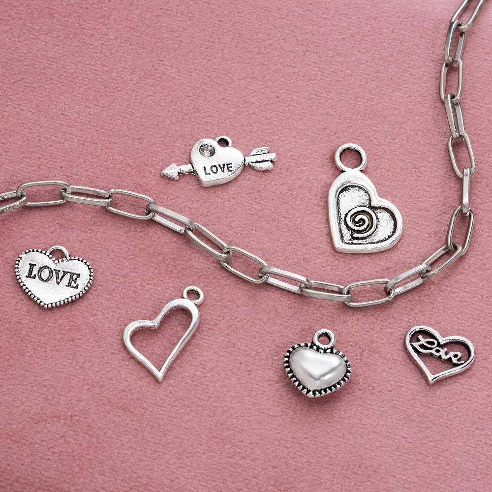 إكسسوارات سوار الأكثر مبيعًا بنفسك، قلادة على شكل قلب، إكسسوارات مجوهرات قلادة حب ساحرة