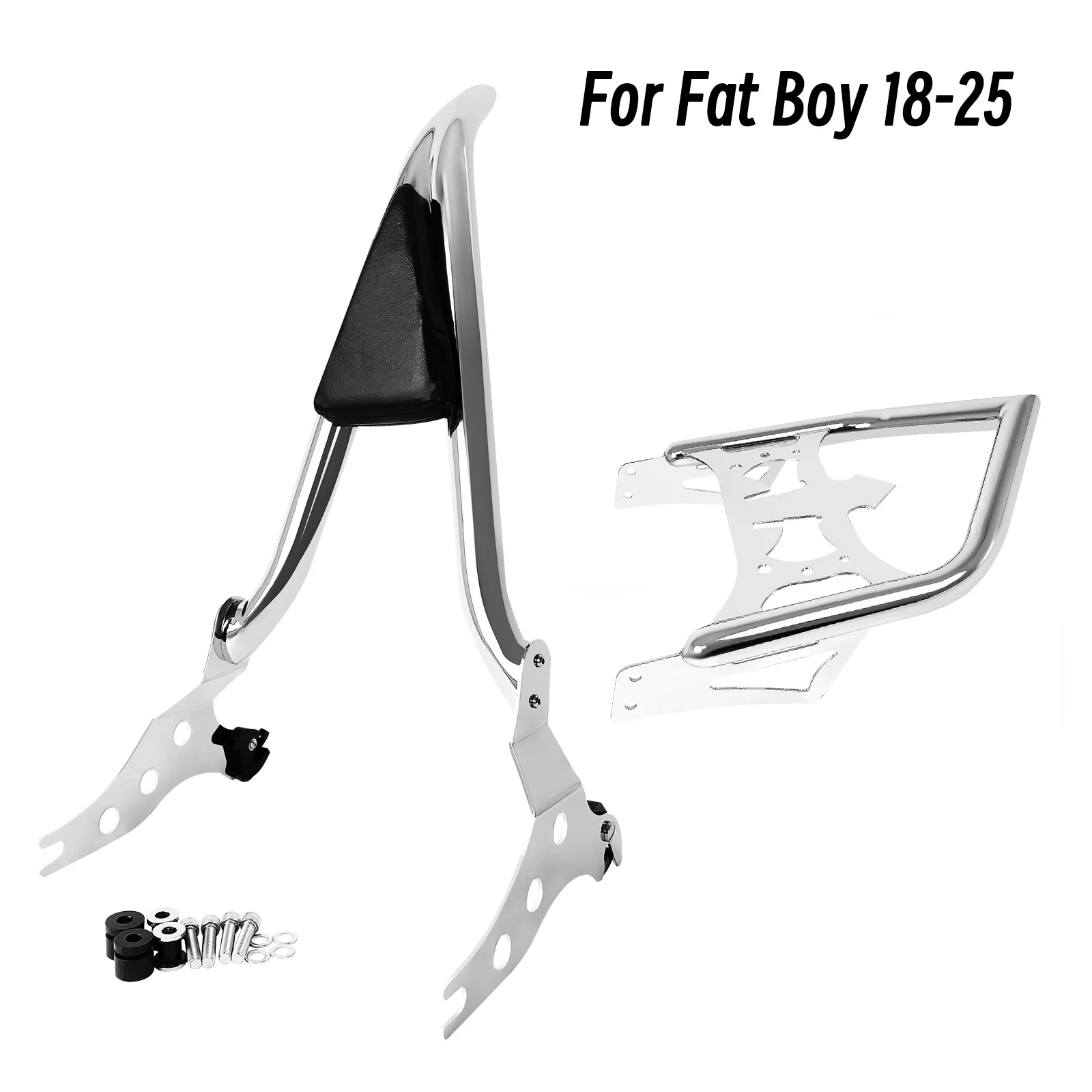 

Motorcycle Rear Backrest Passenger Sissy Bar With Luggage Rack For Harley Softail Fat Boy 2018-2025 Breakout 2013-2025