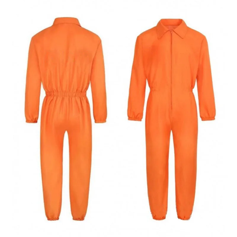 Adult Halloween Orange Prison jumpsuit costume long sleeved party cosplay prison costume men's and women's clothing