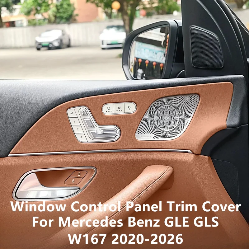 

Car Door Button Panel Cover Window Control Panel Trim Cover For Mercedes Benz GLE GLS W167 2020-2026 Only for Left-hand drive