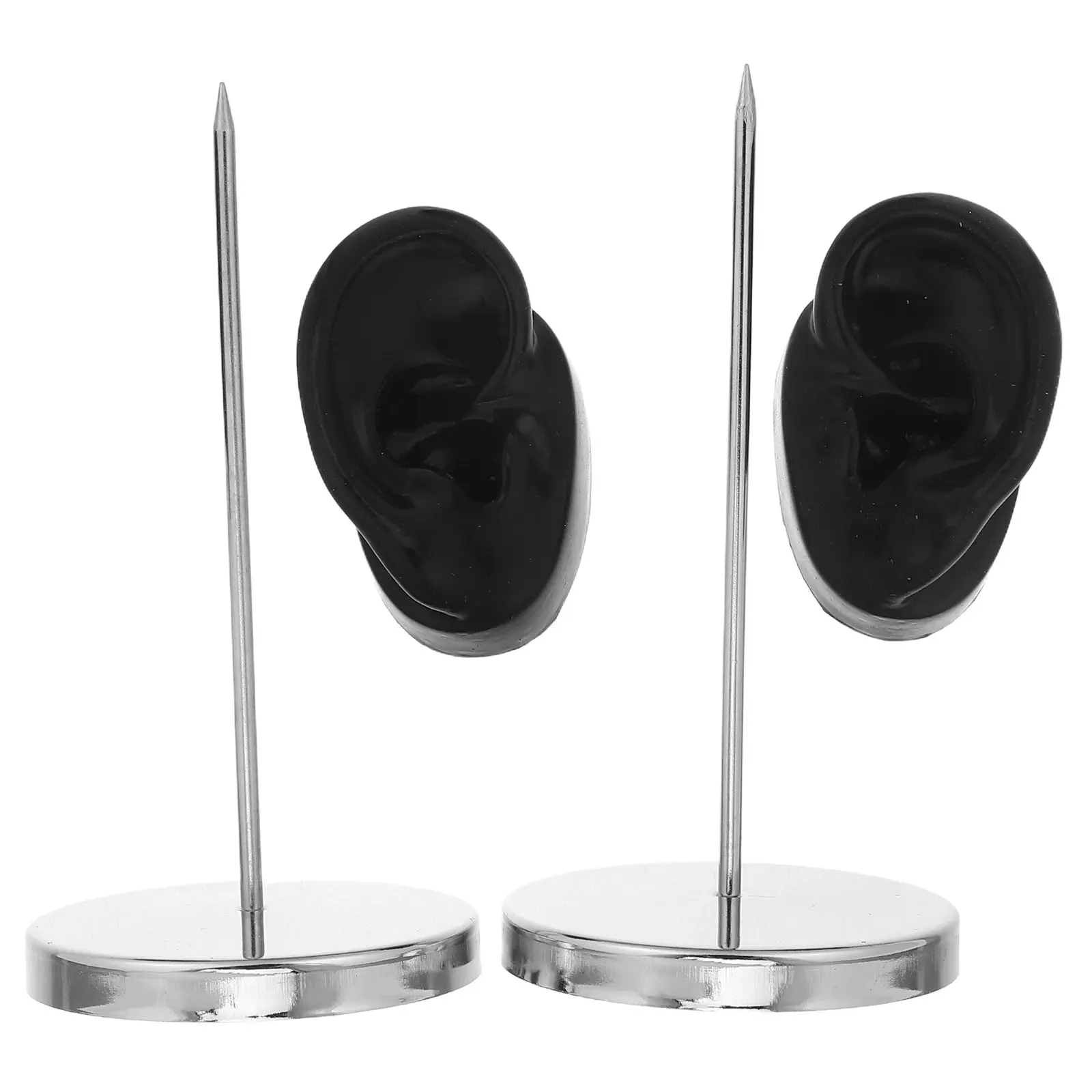 2Pcs Soft Silicone Ear Shape Display Stand Metal Earring Holder for Studs Hoops Piercing Jewelry Organizer Retail Photo Setup
