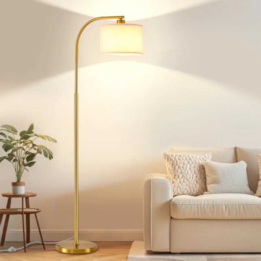 

Tall Floor Lamp for Living Room, 65'' Modern Standing Lamps with 9W LED Bulb, Elegant Floor Light with Fabric Shade, Gold Tall