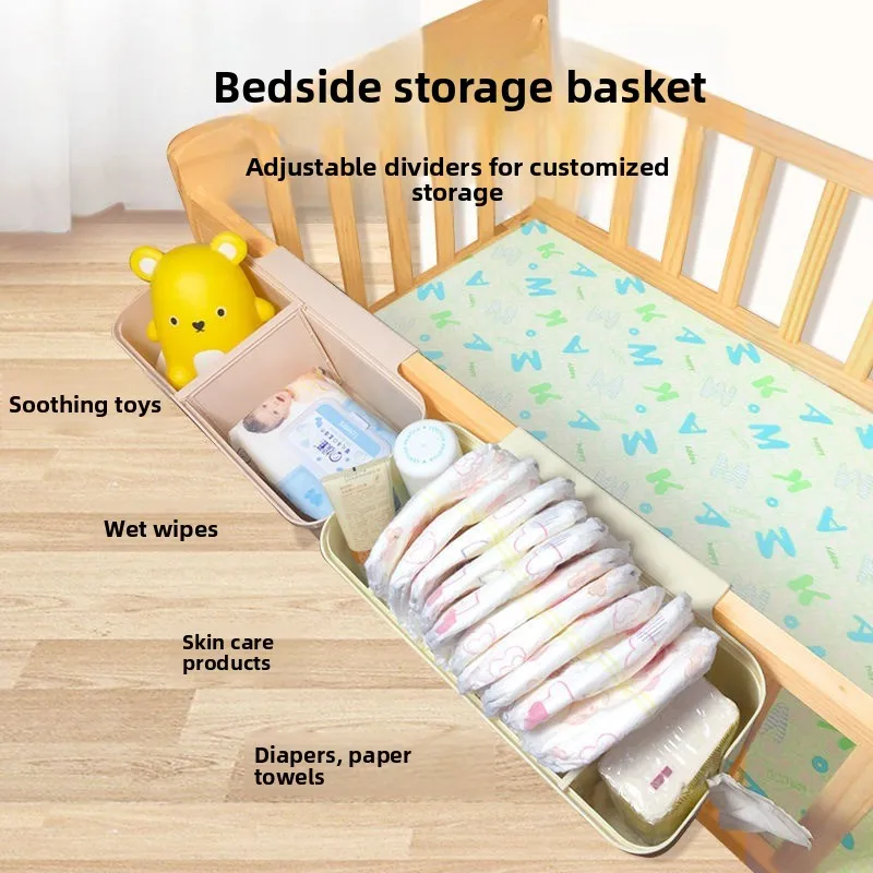 Baby Crib Hanging Storage Basket  Diaper Bedside Diaper Storage Bag  Dormitory Bed Hanging Bag  Bed Fence Storage Box