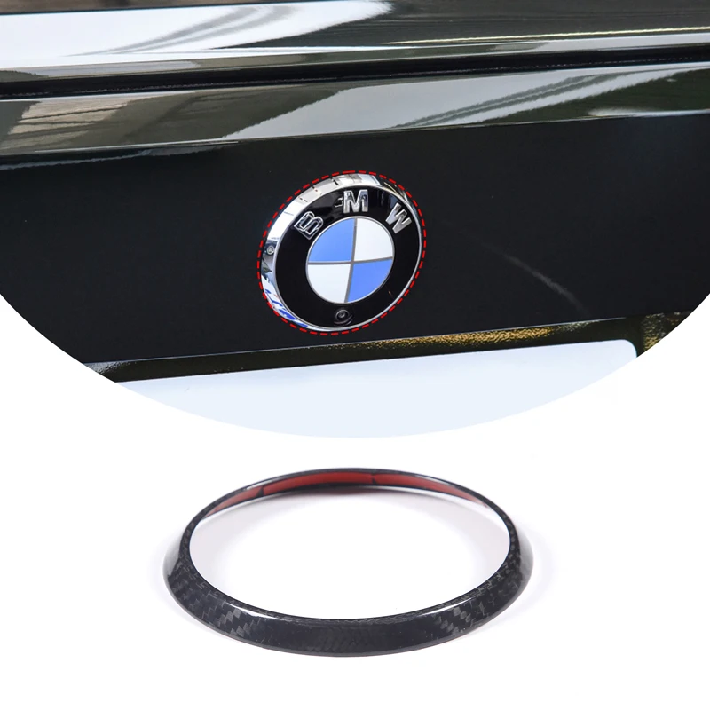 Real Carbon Fiber For BMW 4 Series G22 G23 G26 2021-2023 Car Logo Decoration Ring Rear Logo Cover Car Stickers Accessories