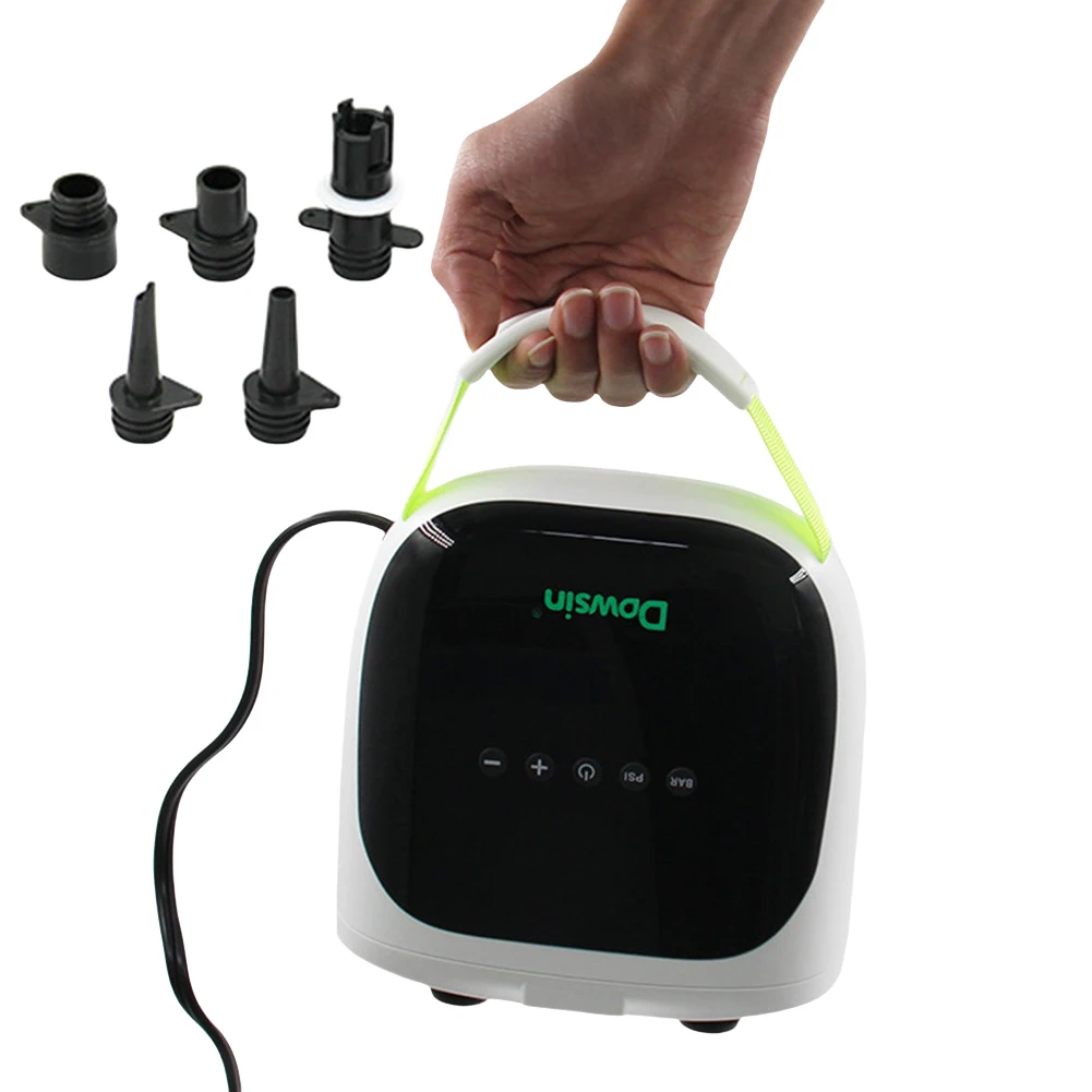 Electric Air Pump with 6 Nozzles Paddle Board Pump Dual Stage Inflation Auto-Off for Inflatable Paddle Boards Boats Mattress