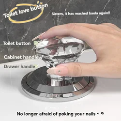 Multifunctional Toilet Press Creative Transparent Heart-shaped Toilet Toilets Tank Button Flush Lift Cover Bathroom Accessories