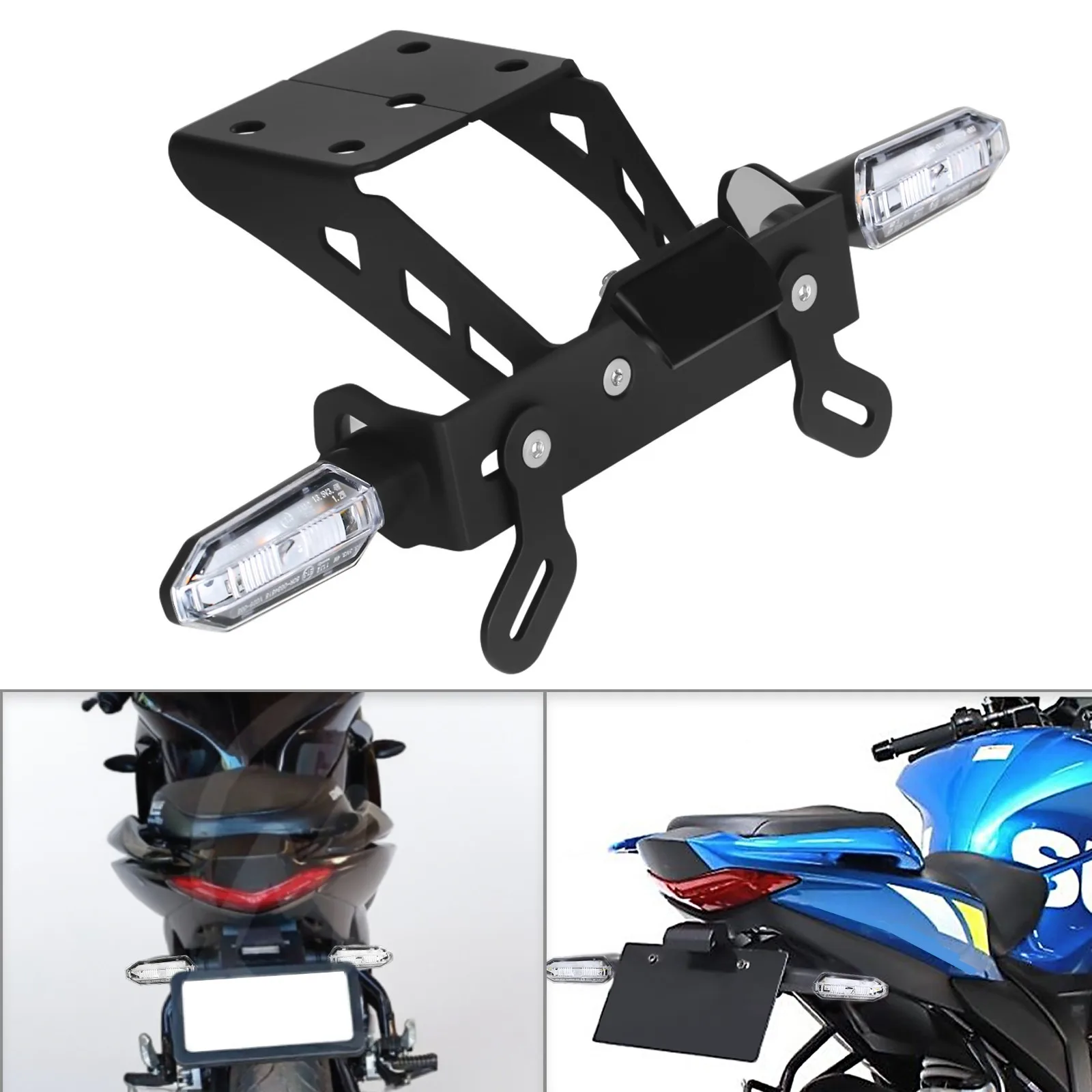 

Registration Plate Holder LED Fender Eliminator Tail Tidy Turn Signal For SUZUKI GIXXER 150 250 2021 2022 2023 2024 2025