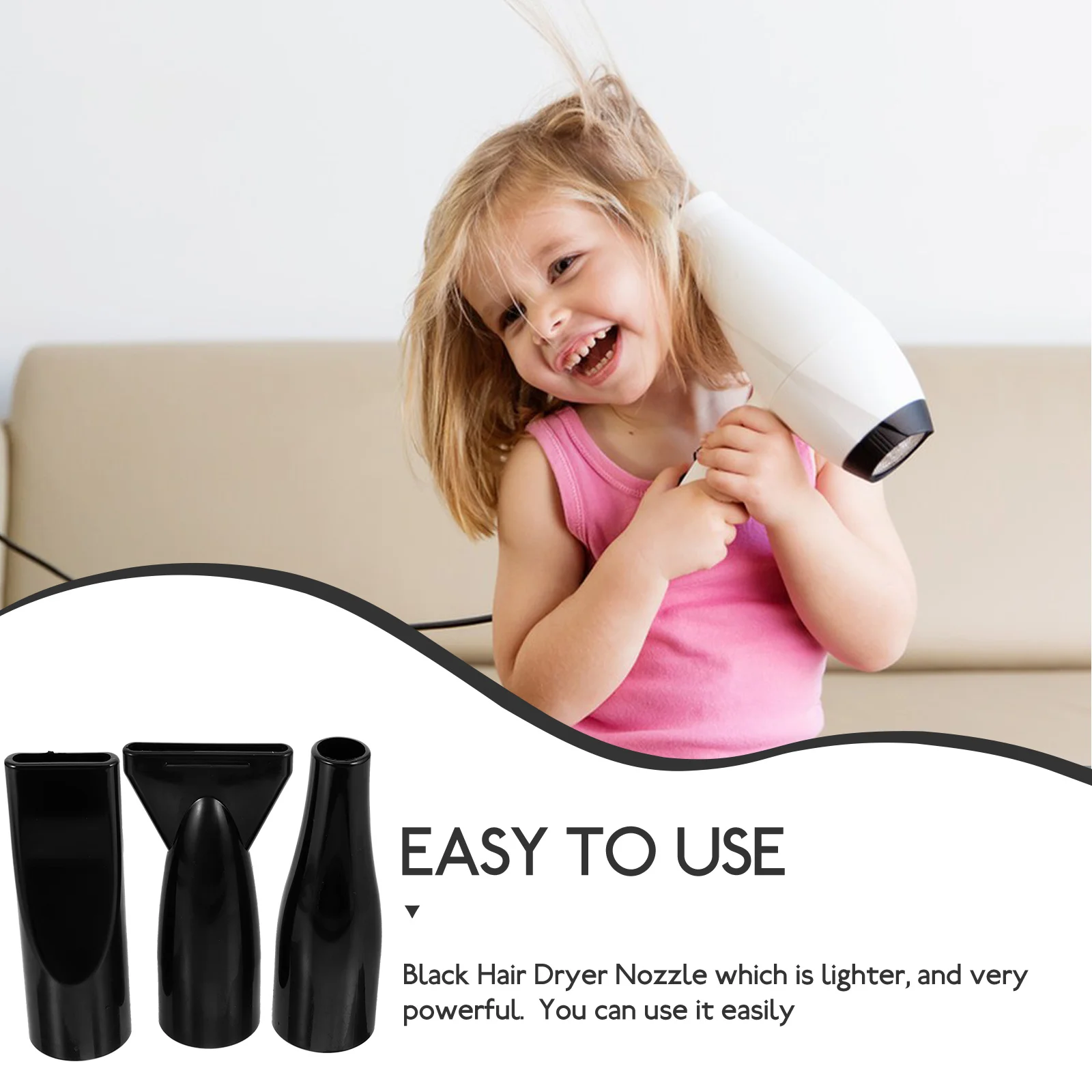 

3pcs Universal Blow Dryer Nozzle Attachment Diffuser Hair Dryer ABS Material Lightweight Durable Powerful Temperature Resistant