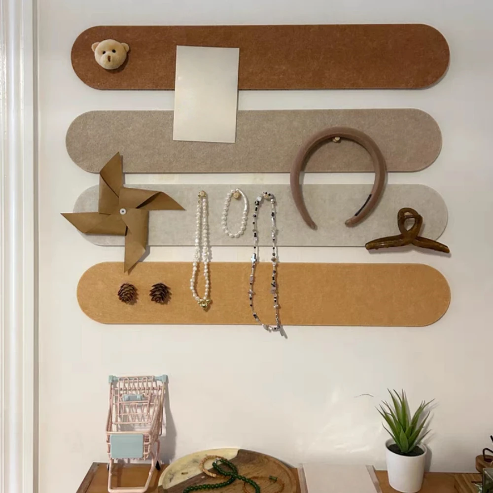 3pcs/4pcs 40X10cm Felt board bulletin Flat noodles self-adhesive felt wall sticker reusable bulletin board photo wall