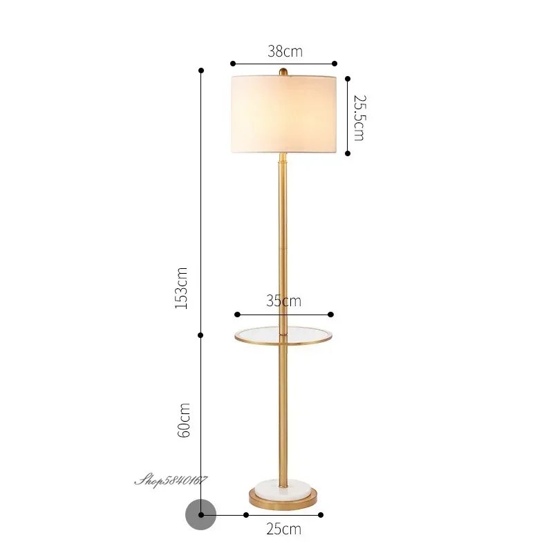 Modern luxury living room floor lamp Marble Base With tray vertical lamp Hotel bedroom sofa decoration standing light image 6