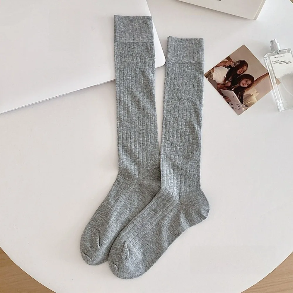 

Модные однотонные носки в стиле Лолиты, утепленные дышащие вязаные гетры, зимние теплые чулки