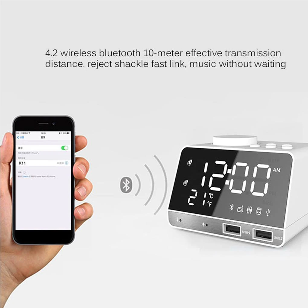 Radio Alarm Screen Digital Mini Speaker Wear-resistant Home Decoration