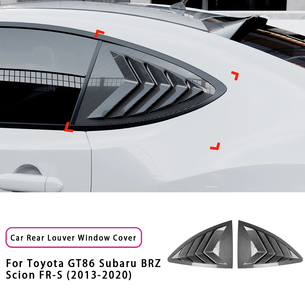 For Toyota GT86 Subaru BRZ Scion FR-S 2013-2020 Side Window Louver Cover Sport Style  Car Rear Window Spoiler Shutter Cover