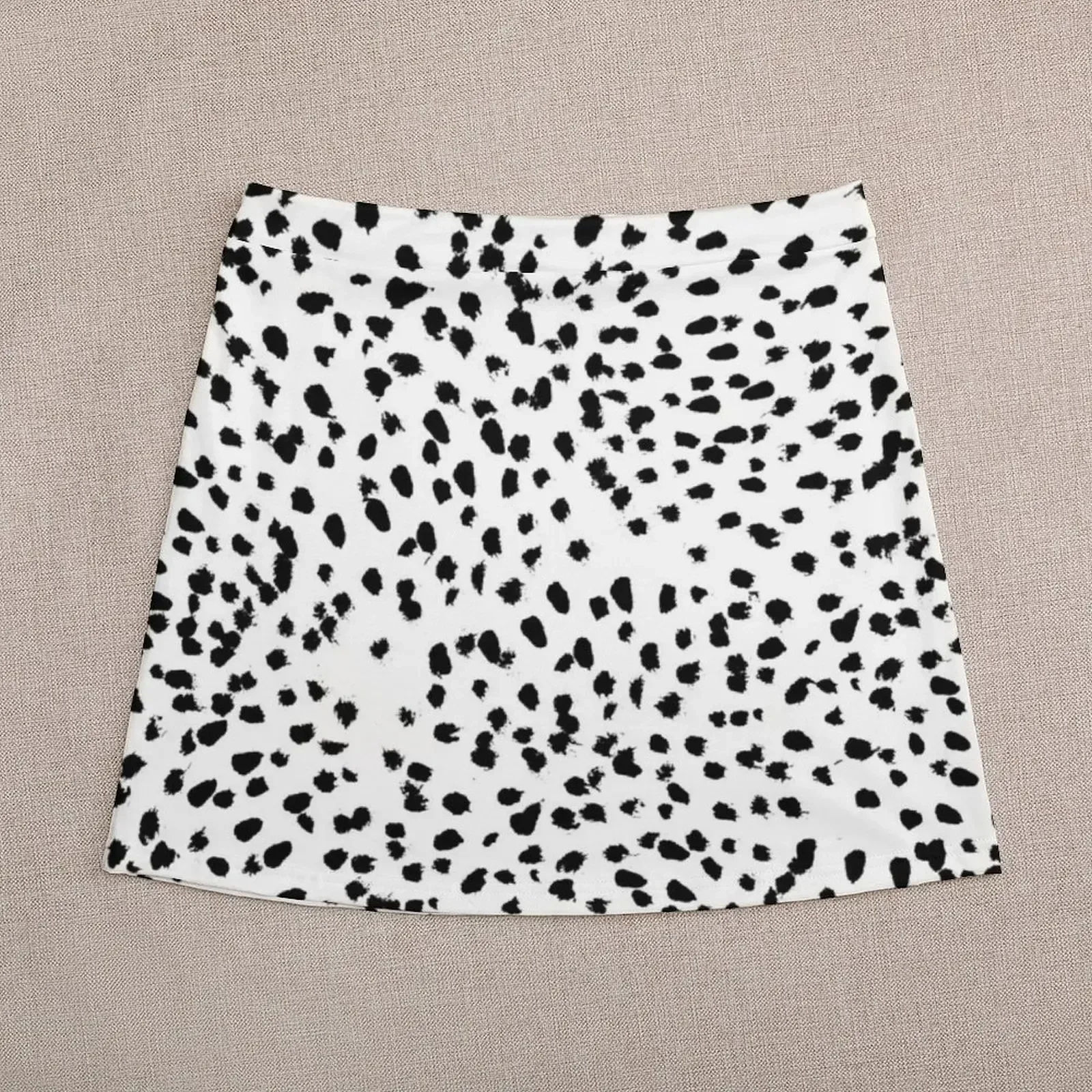 Nadia - Black and White, Animal Print, Dalmatian Spot, Spots, Dots, BW Mini Skirt summer skirts Female dress