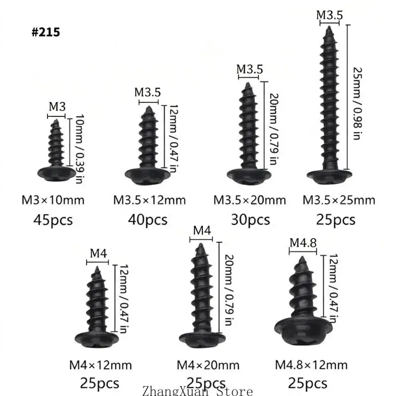 Platinenbefestigungsschrauben-Set mit Flachkopf-Blechschrauben und Gehäusebox 3XUF – Detail 7