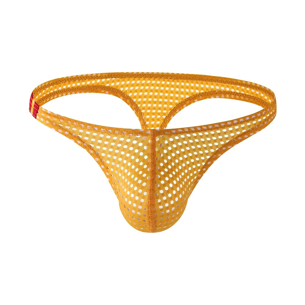 Men Sexy Mesh Underwear Brief Gay Sissy Bulge Pouch Low Waist Panties Breathable Solid Underpants Men\'s Triangular Soft Trunks