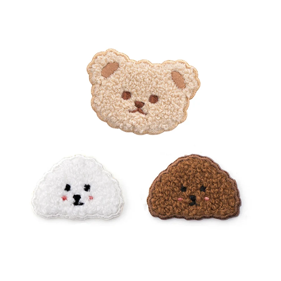 Cute Plush Poodle Bear Patch Iron On Parches Badges For Baby Cloth Stickers Scarf Popular DIY  Applique