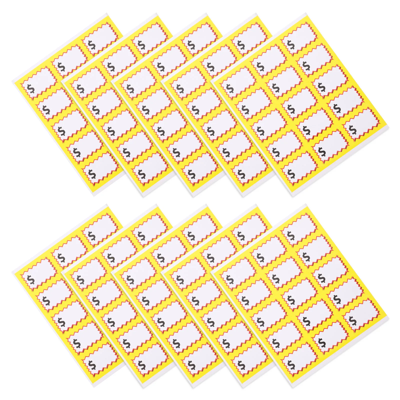 

10 Sheets Price Stickers Garage Sale Blank Retail Labels Tags Waterproof PP Material Easy Use Versatile Application Yard Signs