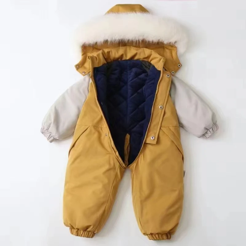 -30 Degree Russia Children Winter Ski Suit Warm Thicken Baby Jumpsuit New Children Clothing Set Waterproof Girls Snowsuit 2-5Y