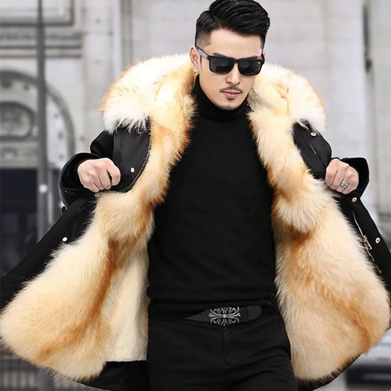 Men's mid-length parka (gold liner)