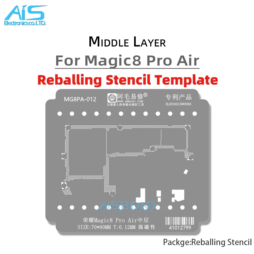AMAOE Middle Layer Reballing Stencil Template For Magic8proAir Magic8 Pro Air Positioning Plate Solder Tin Planting Net